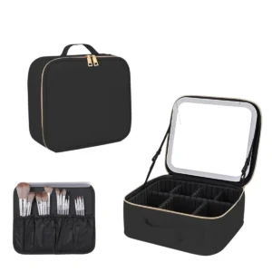 Estuche De Maquillaje Con Espejo Luz Led Cosmetiquera