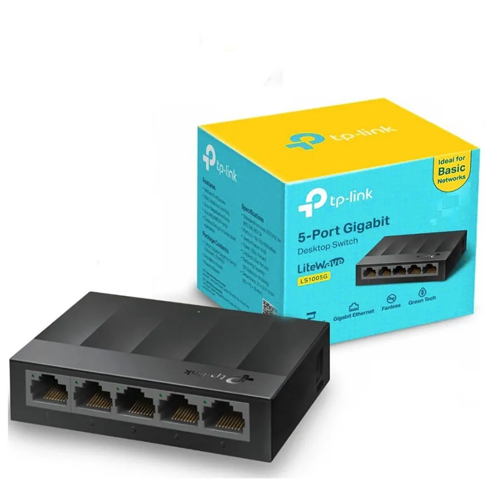 Switch Gigabit De 5 Puertos Tp-link 10/100/1000mbps 1 Switch Gigabit De 5 Puertos Tp-link 10/100/1000mbps